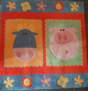 Brightly coloured new nursery rug. 100x100cm farm theme. - Picture 1 of 3