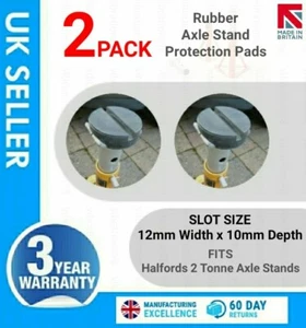 2x Halfords 2 Tonne Axle Stands Slotted Rubber Pads for your 657115 - Picture 1 of 12