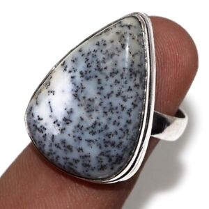 925 Silver Plated-Dendritic Opal Ethnic Ring Jewelry US Size-7.5 AU Z607