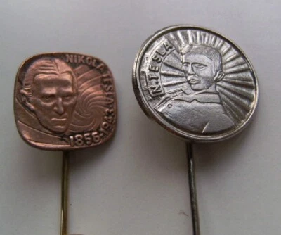 NIKOLA TESLA   - lot of 2 pin badges - Image 1 of 4