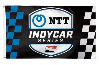 NTT INDYCAR Series Collector 3' x 5' Banner Checkered Racing Flag IRL Indy 500  - Image 1 of 4