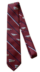 1970s - 1980s SMITHSONIAN NECK TIE SPIRIT OF ST. LOUIS WRIGHT FLYER RED 55" LONG - Picture 1 of 7