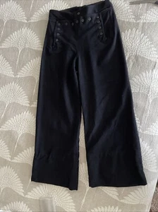 VINTAGE Naval Clothing Factory Pants Mens Black Wool US Navy Sailor Sz 31X 27” - Picture 1 of 16
