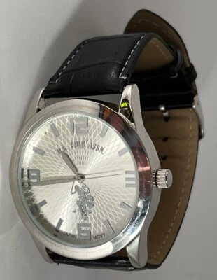 Polo Wrist Watch U.S. Black Band Silver Tone USC20085 - Image 1 of 4