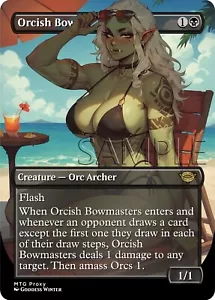 MTG - Orcish Bowmasters - Fanart Borderless Style Karte für EDH / Playtest - Bild 1 von 2