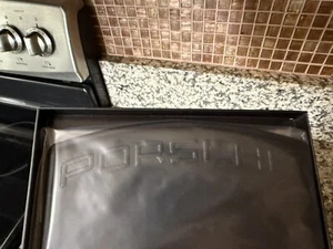 Genuine Porsche Design Embossed Black Leather Computer Mouse Pad - Picture 1 of 5