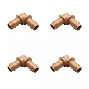 Elbow Fittings for Drip Irrigation Tubing, Brown, 1/2 in. Barbed (4-Pack) - Picture 1 of 12