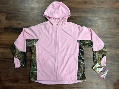 Gamehide Fleece Jacket Womens Large Pink Brown Camo Realtree Quarter Zip - Image 1 of 3