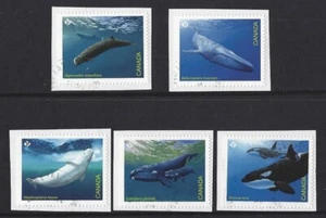 CANADA 2022 JUEGO AUTOADHESIVO BALLENAS EN PELIGRO DE EXTINCIÓN DE 5 BIEN USADO - Imagen 1 de 1