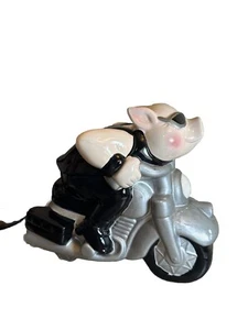 Tarro de galletas Harley Holiday Time Pig On A Motorcycle cerdo motociclista regalo de Navidad papá - Imagen 1 de 6