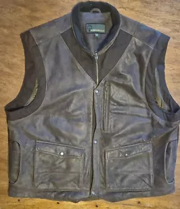 Hidepark Shooting/Hunting Leather Vest 2XL $198 New EUC! - Picture 1 of 8