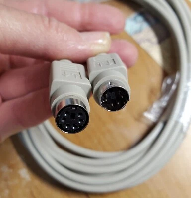 25'STANDARD PS2 KEYBOARD MOUSE EXTENSION MALE TO FEMALE CABLE PS/2 KEYBOARD CORD - Image 1 of 3