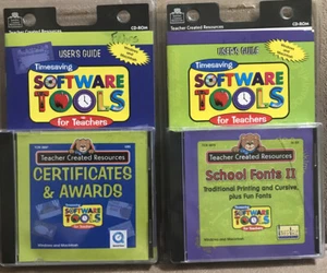 Software Tools For Teachers: Certificates & Awards / School Fonts II (Lot Of 2) - Picture 1 of 3