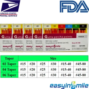 1/5 piezas Puntos de Percha Dental Gasta Percha Cústico Canal Raíz Endodóntico 02 04 06 M MF F1-F3 - Imagen 1 de 12