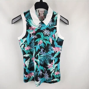 Tommy Bahama Tank Women S Multi Golf Tropical Wicking Sleeveless 1/4 Zip NWT - Picture 1 of 8