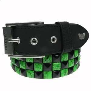 Herren Damen Grün Kribble Pyramide Leder gefütterter Gürtel BL014C - Bild 1 von 1