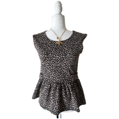 American Rag Women's Animal Print Cap Sleeve Peplum Top: Size S - image 1 of 4