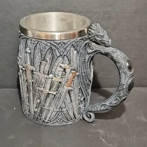 Game of Thrones Swords Mug Tankard Stainless Steel & Resin Stein Removable Liner - Picture 1 of 10