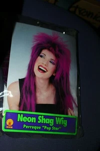 Damen Lila Neon Shag Perücke E Box 40 - Bild 1 von 4