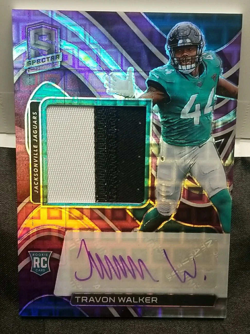 Travon Walker /30 Rookie Patch Auto 2022 Spectra Aspiring PURPLE PANDORA PRIZM🔥