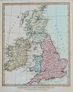 BRITISCHE INSELN, Großbritannien, Vereinigtes Königreich, John Wilkes original antike Karte 1807 - Bild 1 von 1