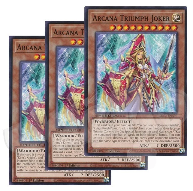 Yugioh - Arcana Triumph Joker x 3 - 1st Edition LP - Plus Free Holo Card - Image 1 of 1