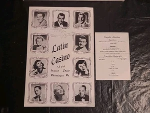 Latin Casino Philadelphia, PA Vintage Supper & Luncheon Menus W/Signatures - Picture 1 of 22