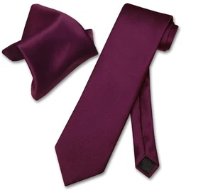 Vesuvio Napoli einfarbig AUBERGINE LILA Krawatte und Einstecktuch Herren Krawatte Set - Bild 1 von 2