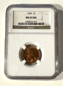 1930 Lincoln Wheat Cent – NGC MS65RD (Red) - Picture 1 of 2