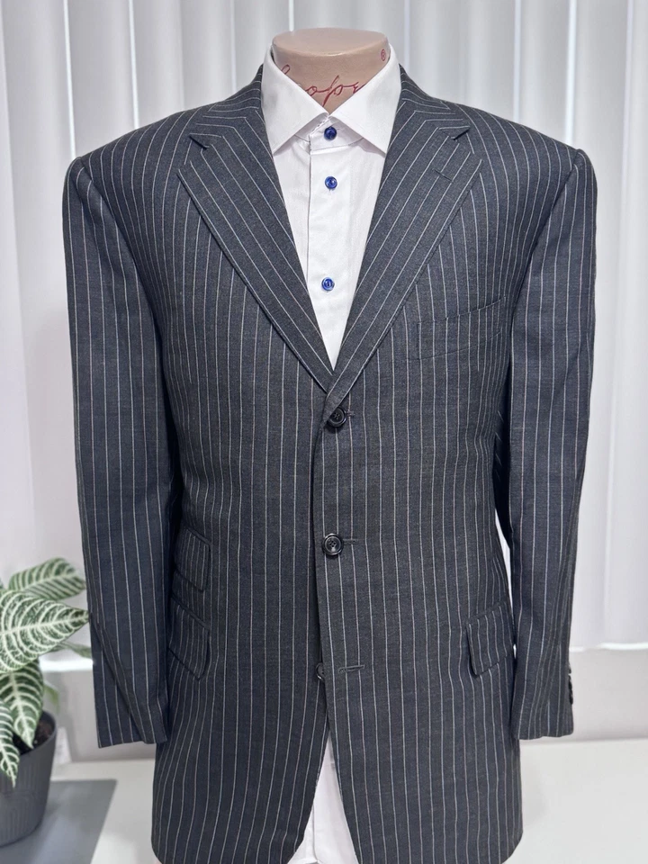 Alfred Dunhill 男式灰色彩虹条纹 2 件套 46S 裤子 38/25 — 第 1/4 张图片