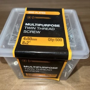 Mehrzweck Doppelgewinde Schraube verzinkt 4x50mm 8x2 Stck 500 - Bild 1 von 4