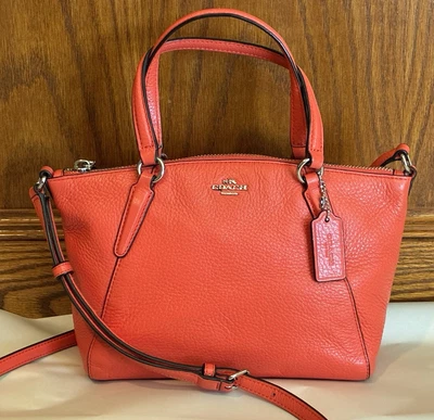 Coach Mini Kelsey Satchel Top Handles And Crossbody Bright Orange F57563 - Image 1 of 4