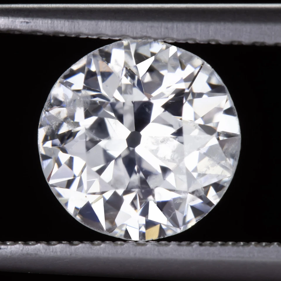 1.62c OLD EUROPEAN CUT DIAMOND 7.8mm CERTIFIED D SI VINTAGE LOOSE NATURAL ESTATE - Image 1 of 2