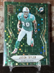 2025 Panini Donruss Elite Jason Taylor Green Disco Parallel #84 Miami Dolphins - Imagen 1 de 3