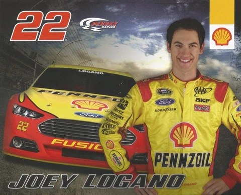 2013 JOEY LOGANO "SHELL PENNZOIL PENSKE #22" NASCAR SPRINT CUP POSTCARD Cover