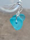  Turquoise sea glass dangle earrings 