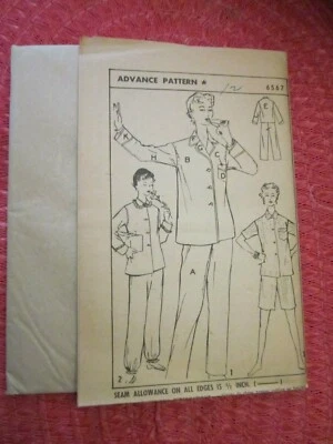 VINTAGE Advance 6567 Misses PAJAMAS TOP PANTS Sleepwear PATTERN Sz 12 UNUSED!! - Image 1 of 2