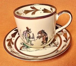 Grays Pottery England H. Heath “Art Of Tormenting” Bear Baiting Teacup & Saucer - Picture 1 of 13