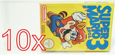 10 X Klarsicht Schutz Hülle 0,3 mm Dünn für Nintendo NES Spiel Verpackung OVP