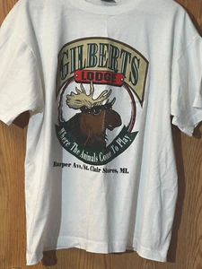 Vintage Moose T Shirt XL Gilberts Lodge Where The Animals Come To Play USA Made - Picture 1 of 9
