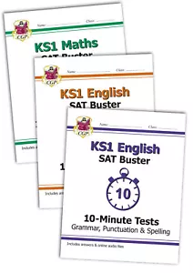 CGP Complete KS1 Maths and English 10-Min Test SAT Buster Bundle (for 2022 Exam) - Foto 1 di 4