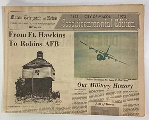 Macon Georgia Telegraph Newspaper Sept 28, 1973 150 Year Military RAFB Coke VW - Picture 1 of 19