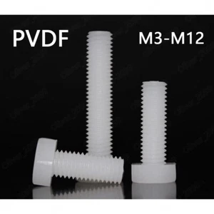 PVDF Plastic Hexagon Head Screws Cap Head Bolts M3/M4/M5/M6/M8/M10/M12 - Picture 1 of 5