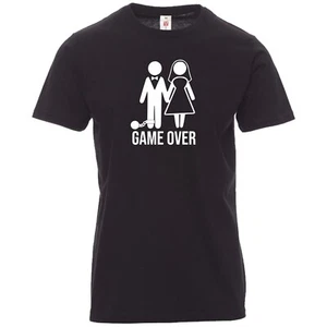Maglietta T-Shirt Personalizzata Game Over Tshirt Festa Addio Celibato Nubilato - Picture 1 of 5