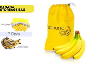 Banana Tie up Padded storage bag Fresh Fruit Kitchen Fridge Container Organiser - Picture 1 of 6
