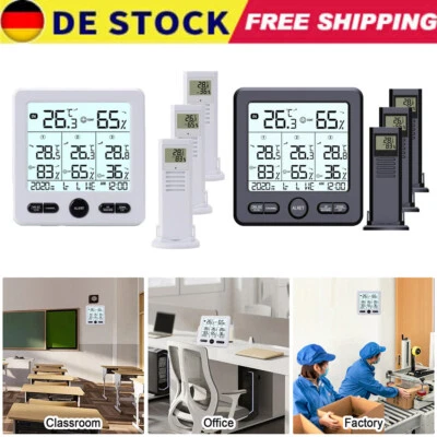 Wetterstation Digital Funk Thermometer Hygrometer mit 3 Innen Außen Sensor DHL - Bild 1 von 4