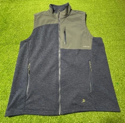 Orvis Performance Vest Men's Navy Fleece Lined Softshell Size Large - Image 1 of 4
