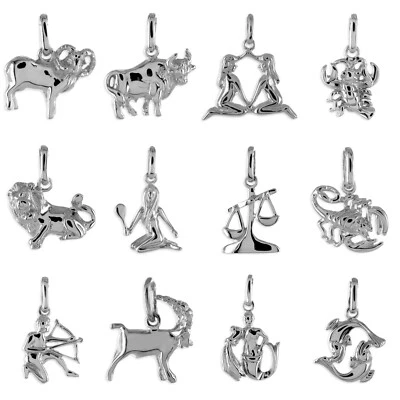 Sternzeichen Anhänger 925 Silber - Damen Herren Kinder - auf Wunsch mit Kette - Bild 1 von 2