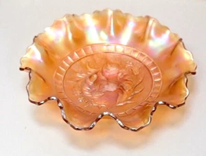 VTG 1903 DUGAN Carnival Glass WINDFLOWER Ruffled Bowl - Magnificent Color! - Picture 1 of 5