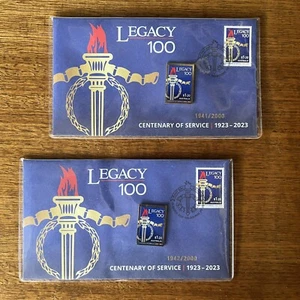 2 x 2023 Legacy 100 Centenary of Service Prestige Stamp Insignia Cubierta 1941/1942 - Imagen 1 de 10
